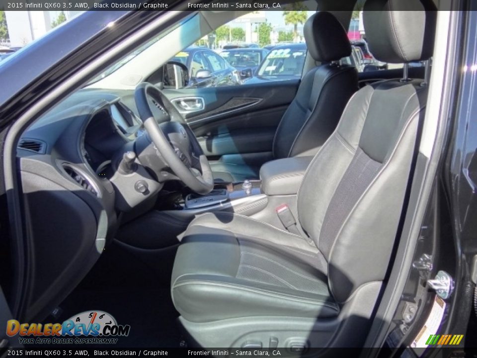 2015 Infiniti QX60 3.5 AWD Black Obsidian / Graphite Photo #12