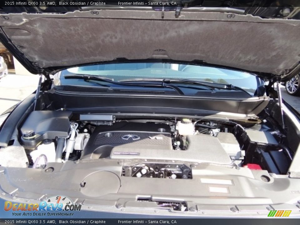 2015 Infiniti QX60 3.5 AWD Black Obsidian / Graphite Photo #14