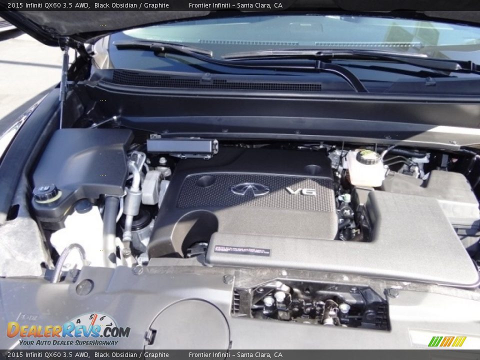 2015 Infiniti QX60 3.5 AWD Black Obsidian / Graphite Photo #15