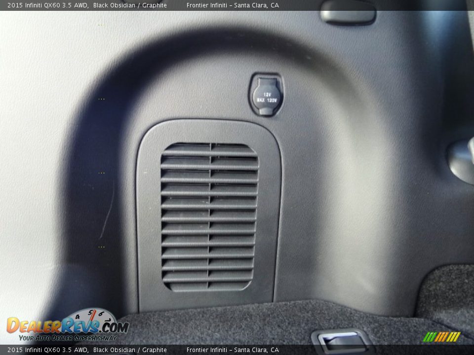 2015 Infiniti QX60 3.5 AWD Black Obsidian / Graphite Photo #20