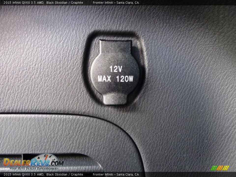 2015 Infiniti QX60 3.5 AWD Black Obsidian / Graphite Photo #21