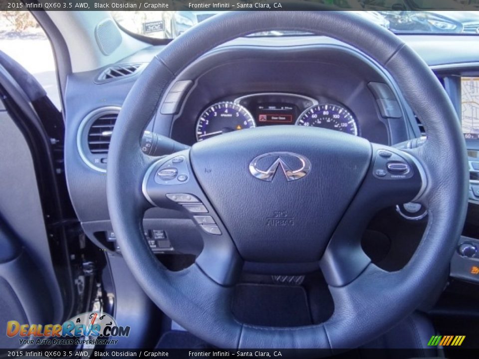 2015 Infiniti QX60 3.5 AWD Black Obsidian / Graphite Photo #22