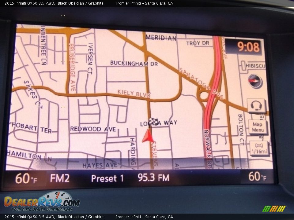 2015 Infiniti QX60 3.5 AWD Black Obsidian / Graphite Photo #25