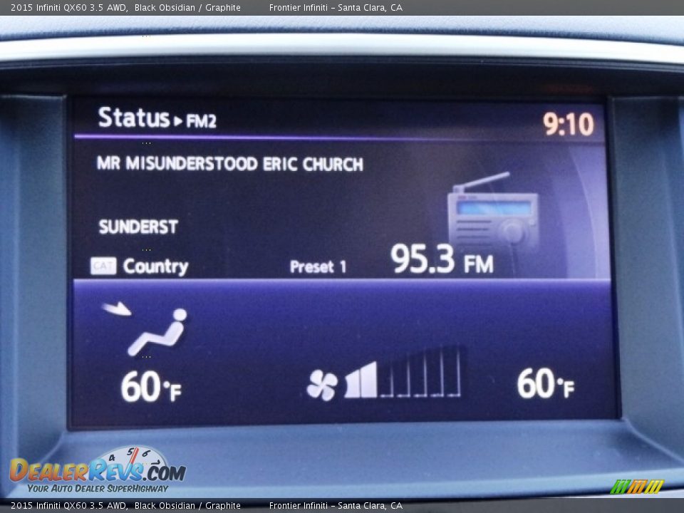 2015 Infiniti QX60 3.5 AWD Black Obsidian / Graphite Photo #35