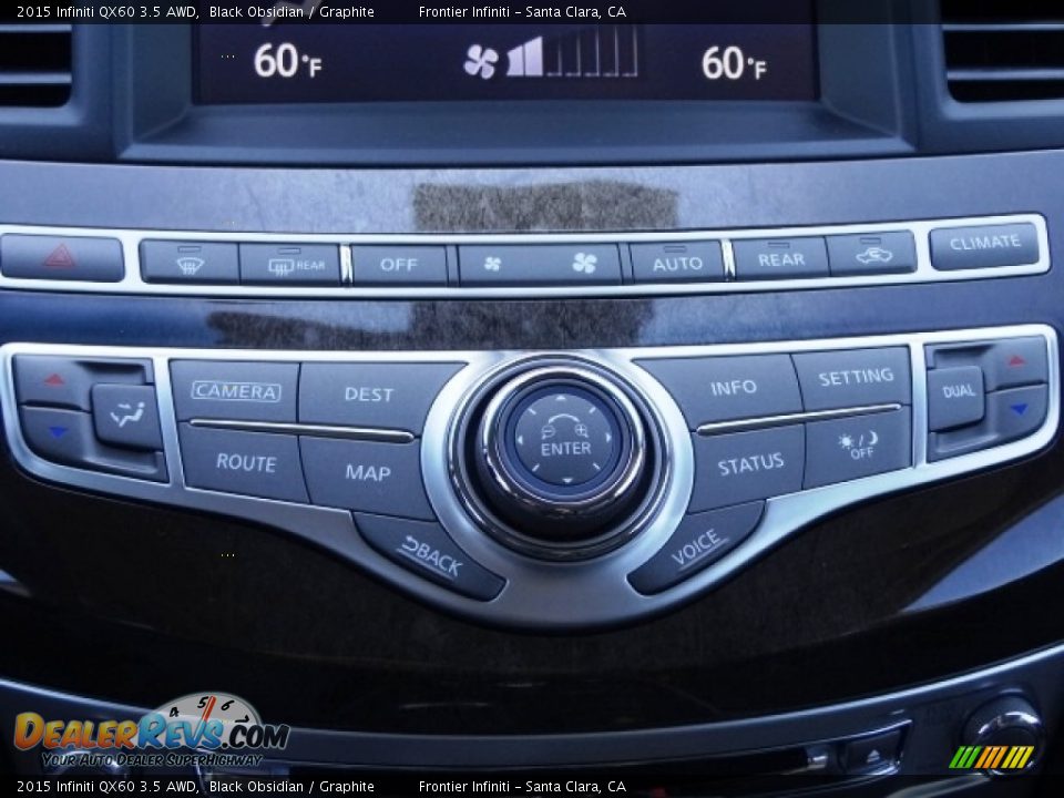 2015 Infiniti QX60 3.5 AWD Black Obsidian / Graphite Photo #36