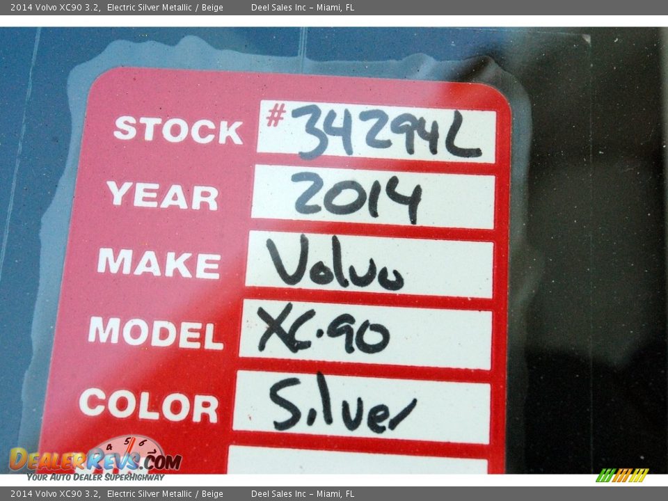 2014 Volvo XC90 3.2 Electric Silver Metallic / Beige Photo #20