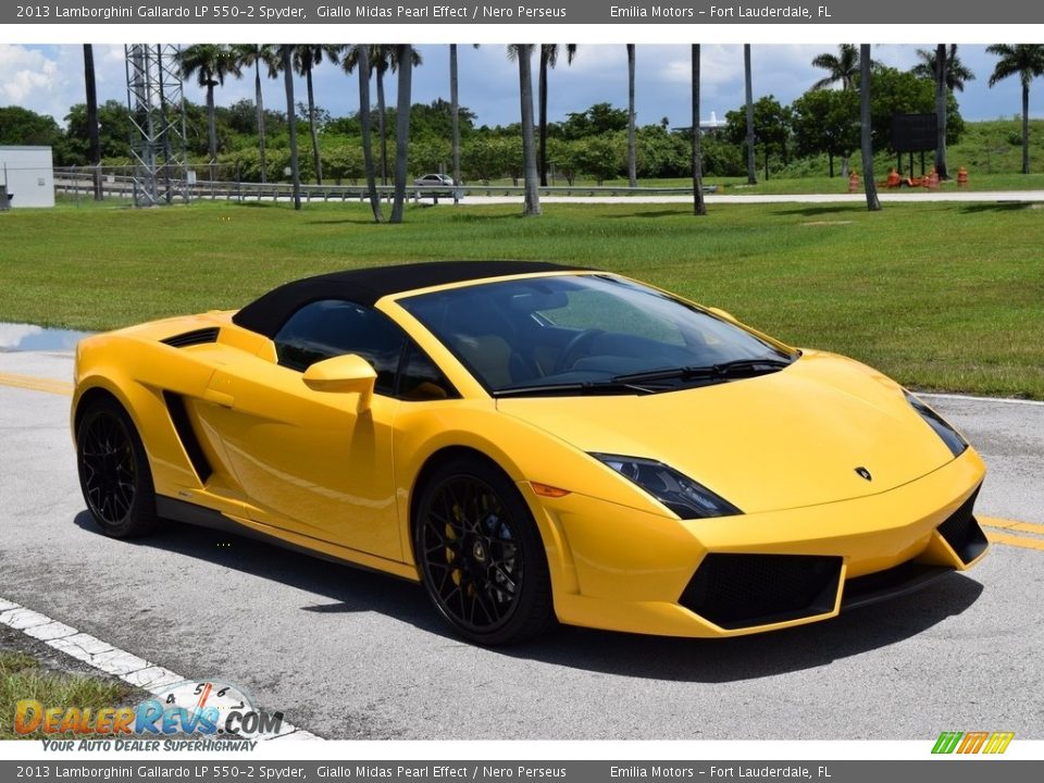 2013 Lamborghini Gallardo LP 550-2 Spyder Giallo Midas Pearl Effect / Nero Perseus Photo #4