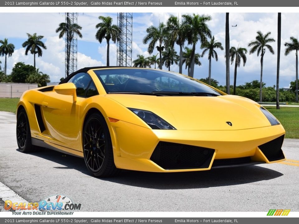 2013 Lamborghini Gallardo LP 550-2 Spyder Giallo Midas Pearl Effect / Nero Perseus Photo #5