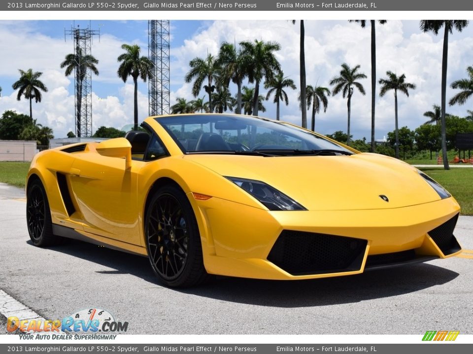 2013 Lamborghini Gallardo LP 550-2 Spyder Giallo Midas Pearl Effect / Nero Perseus Photo #8