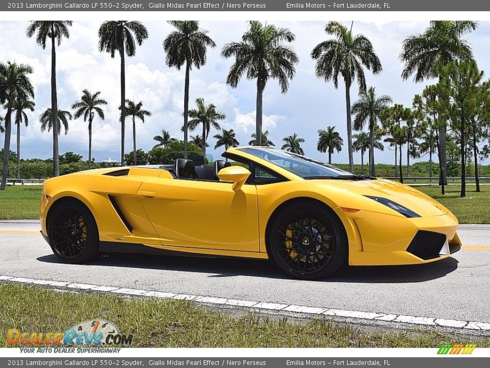 2013 Lamborghini Gallardo LP 550-2 Spyder Giallo Midas Pearl Effect / Nero Perseus Photo #9