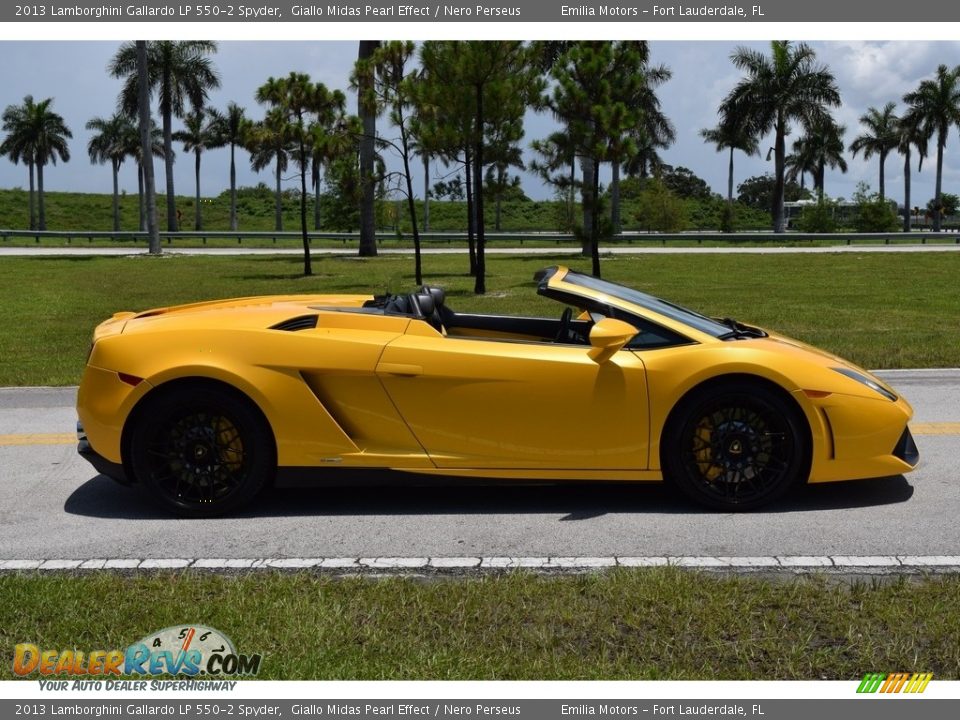 2013 Lamborghini Gallardo LP 550-2 Spyder Giallo Midas Pearl Effect / Nero Perseus Photo #10