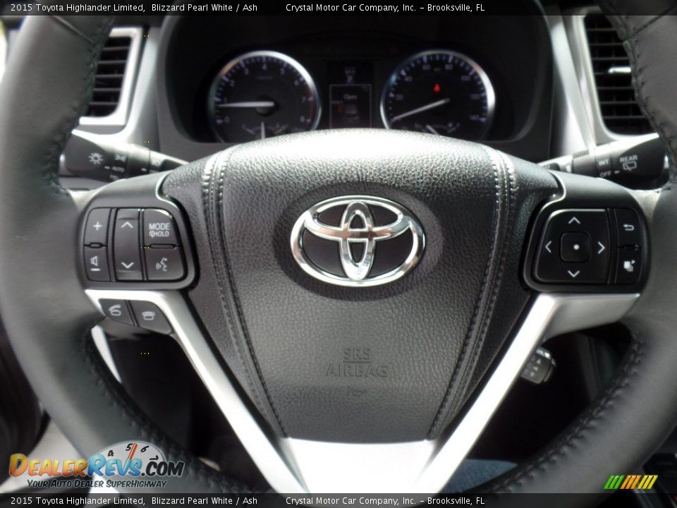 2015 Toyota Highlander Limited Blizzard Pearl White / Ash Photo #24