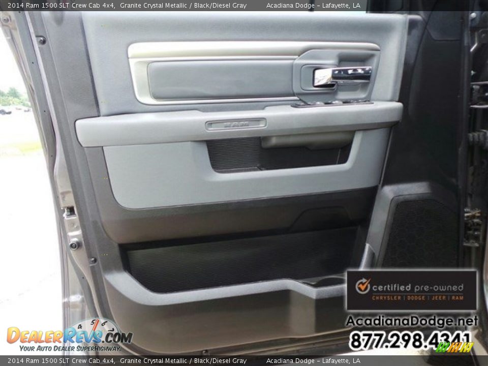 2014 Ram 1500 SLT Crew Cab 4x4 Granite Crystal Metallic / Black/Diesel Gray Photo #16