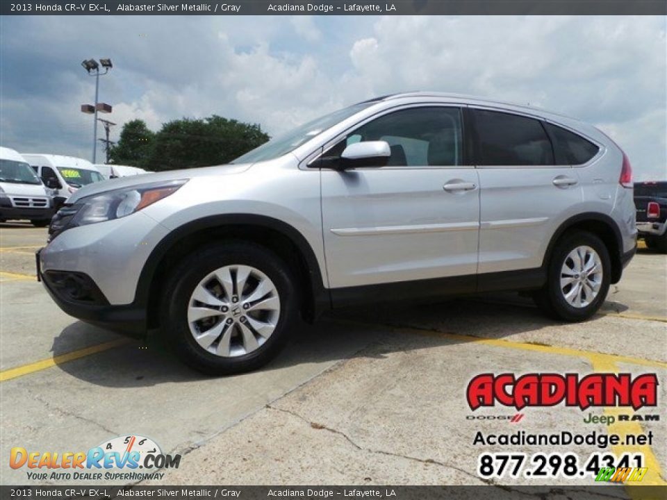 2013 Honda CR-V EX-L Alabaster Silver Metallic / Gray Photo #2