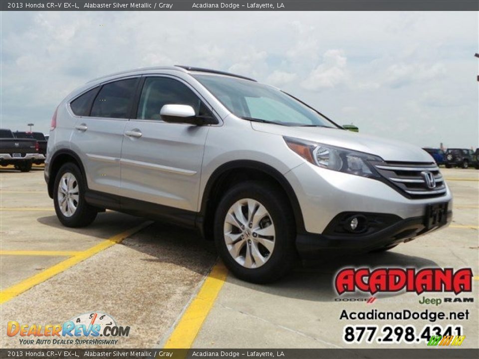 2013 Honda CR-V EX-L Alabaster Silver Metallic / Gray Photo #12