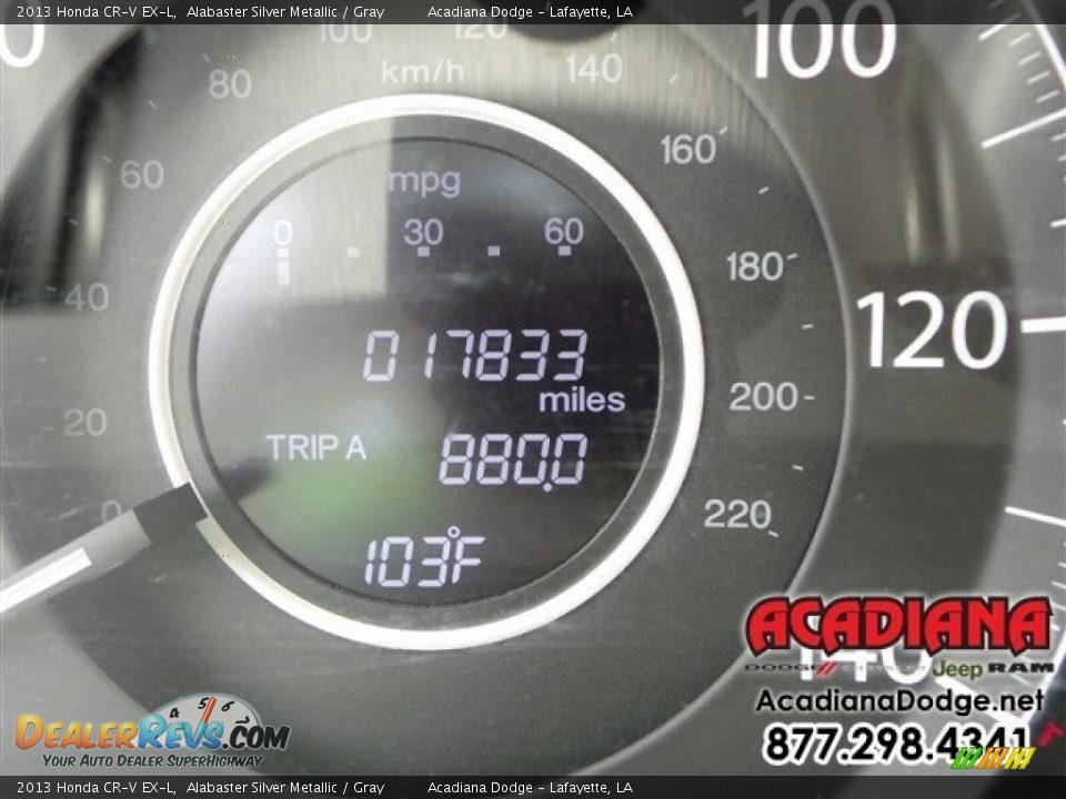2013 Honda CR-V EX-L Alabaster Silver Metallic / Gray Photo #31