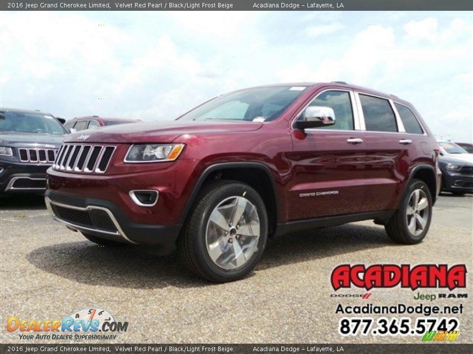 2016 Jeep Grand Cherokee Limited Velvet Red Pearl / Black/Light Frost Beige Photo #1