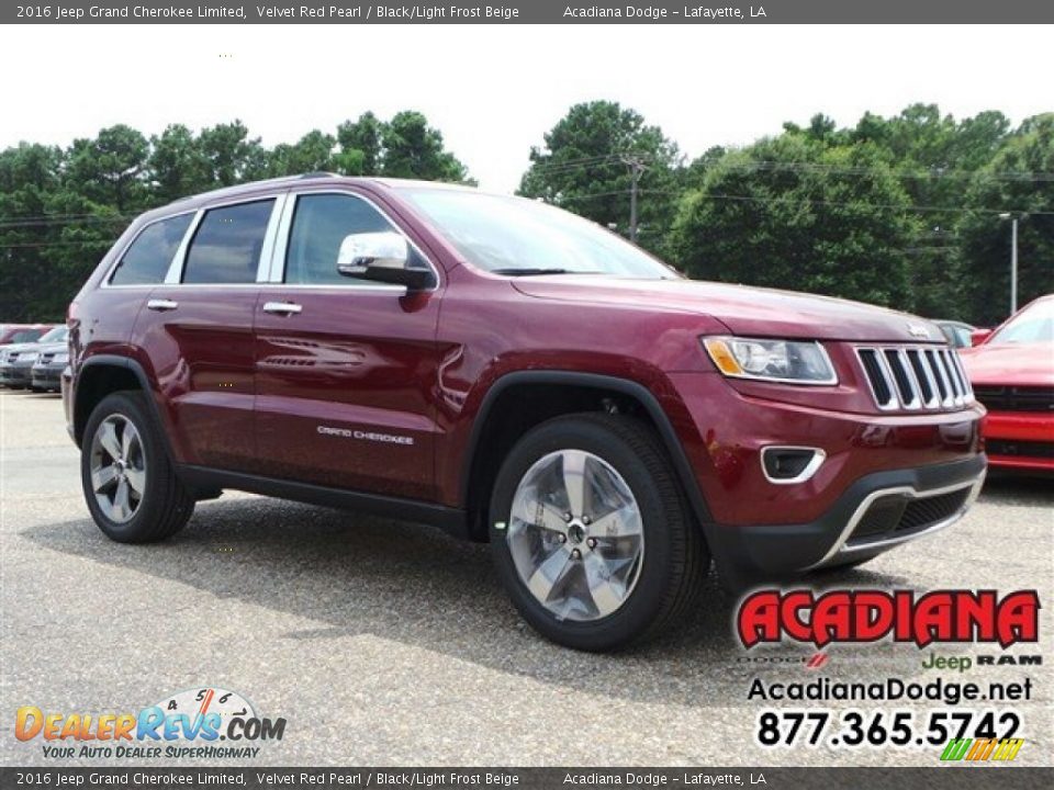 2016 Jeep Grand Cherokee Limited Velvet Red Pearl / Black/Light Frost Beige Photo #4