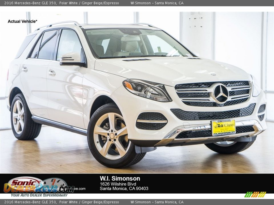 2016 Mercedes-Benz GLE 350 Polar White / Ginger Beige/Espresso Photo #1