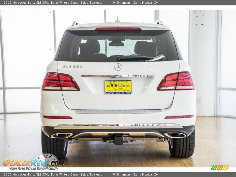 2016 Mercedes-Benz GLE 350 Polar White / Ginger Beige/Espresso Photo #4