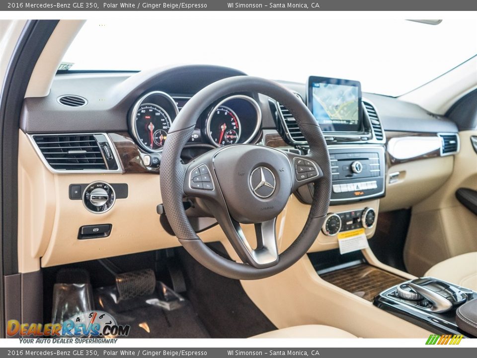2016 Mercedes-Benz GLE 350 Polar White / Ginger Beige/Espresso Photo #5
