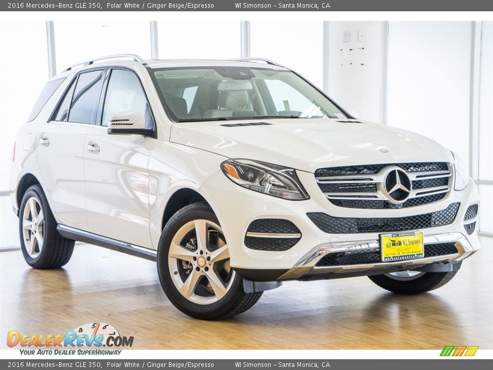 2016 Mercedes-Benz GLE 350 Polar White / Ginger Beige/Espresso Photo #12