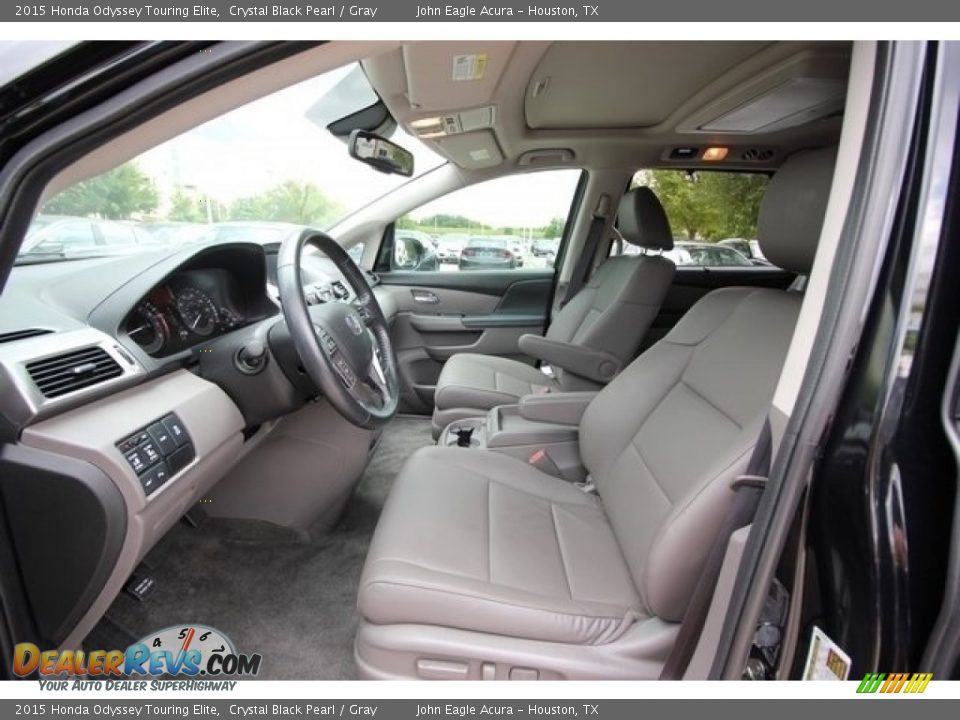 2015 Honda Odyssey Touring Elite Crystal Black Pearl / Gray Photo #21
