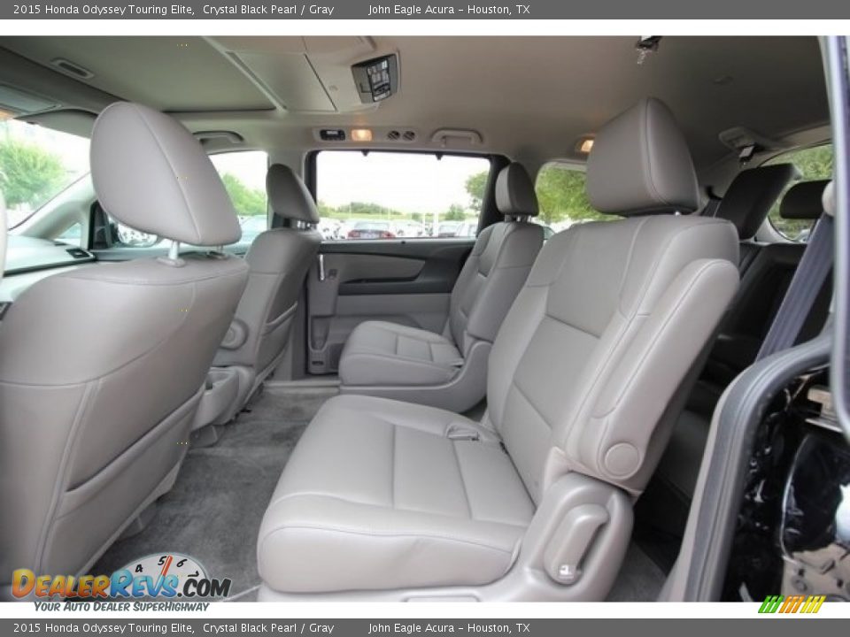 2015 Honda Odyssey Touring Elite Crystal Black Pearl / Gray Photo #22