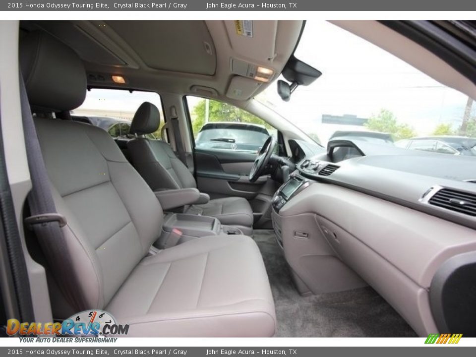 2015 Honda Odyssey Touring Elite Crystal Black Pearl / Gray Photo #29