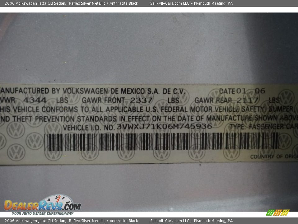 2006 Volkswagen Jetta GLI Sedan Reflex Silver Metallic / Anthracite Black Photo #14