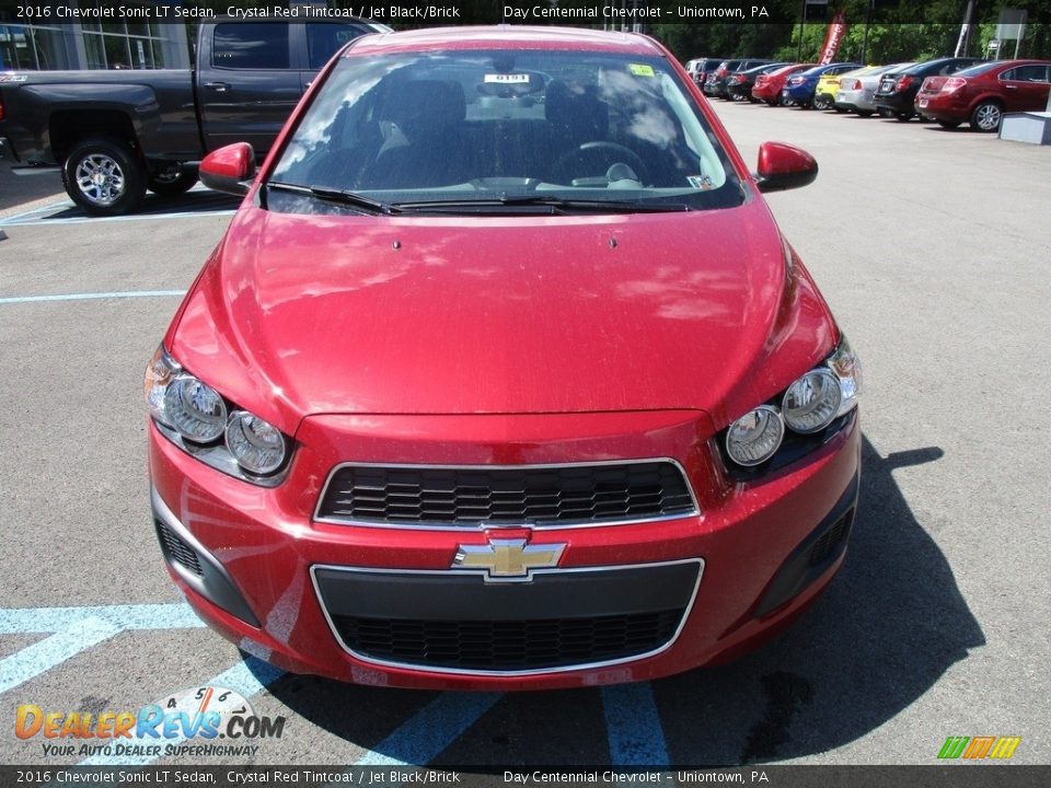 2016 Chevrolet Sonic LT Sedan Crystal Red Tintcoat / Jet Black/Brick Photo #9