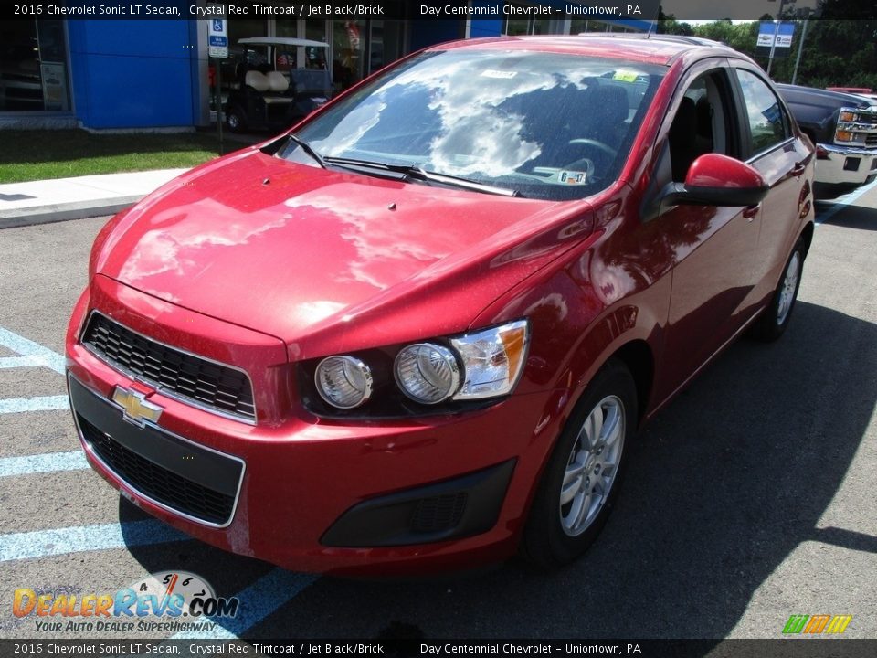 2016 Chevrolet Sonic LT Sedan Crystal Red Tintcoat / Jet Black/Brick Photo #10