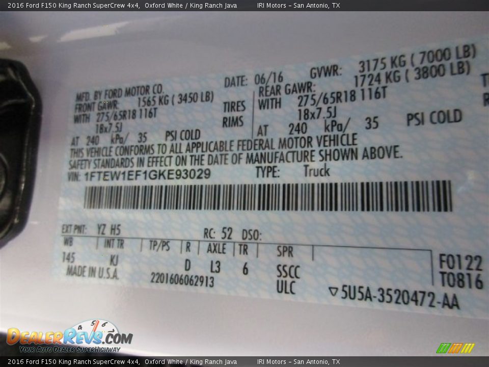 2016 Ford F150 King Ranch SuperCrew 4x4 Oxford White / King Ranch Java Photo #29