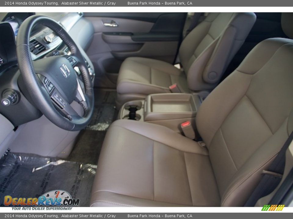 2014 Honda Odyssey Touring Alabaster Silver Metallic / Gray Photo #3