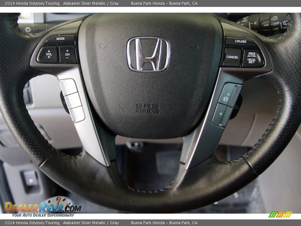 2014 Honda Odyssey Touring Alabaster Silver Metallic / Gray Photo #13