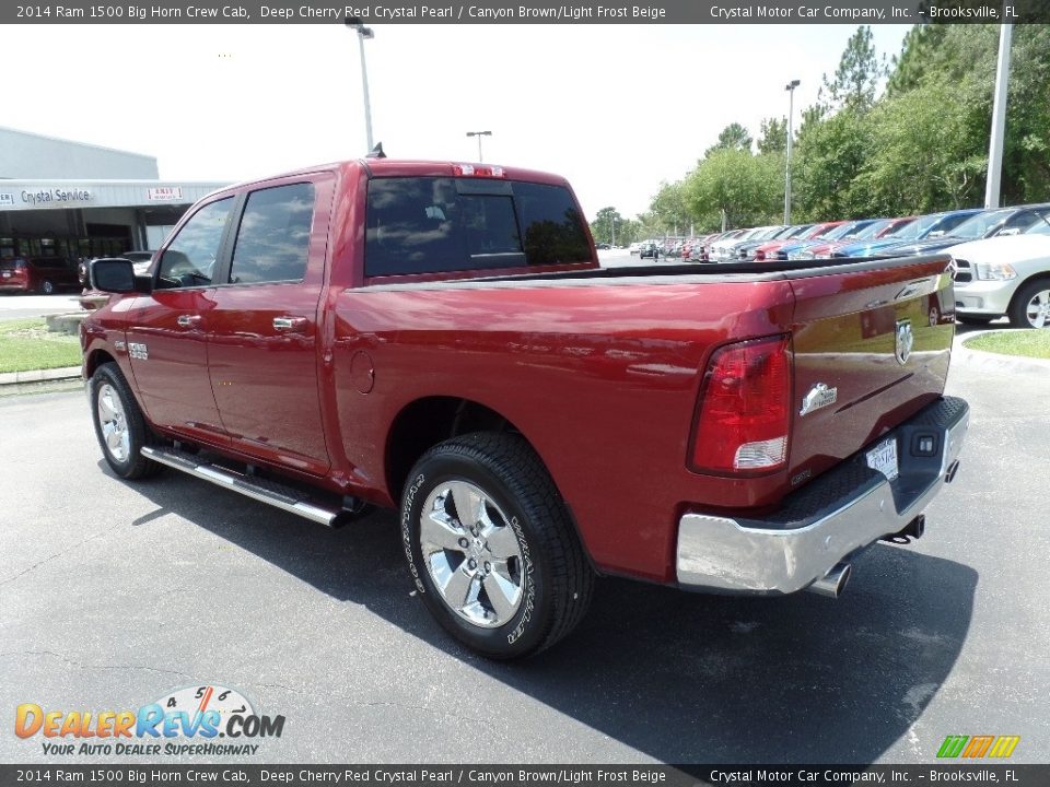 2014 Ram 1500 Big Horn Crew Cab Deep Cherry Red Crystal Pearl / Canyon Brown/Light Frost Beige Photo #3