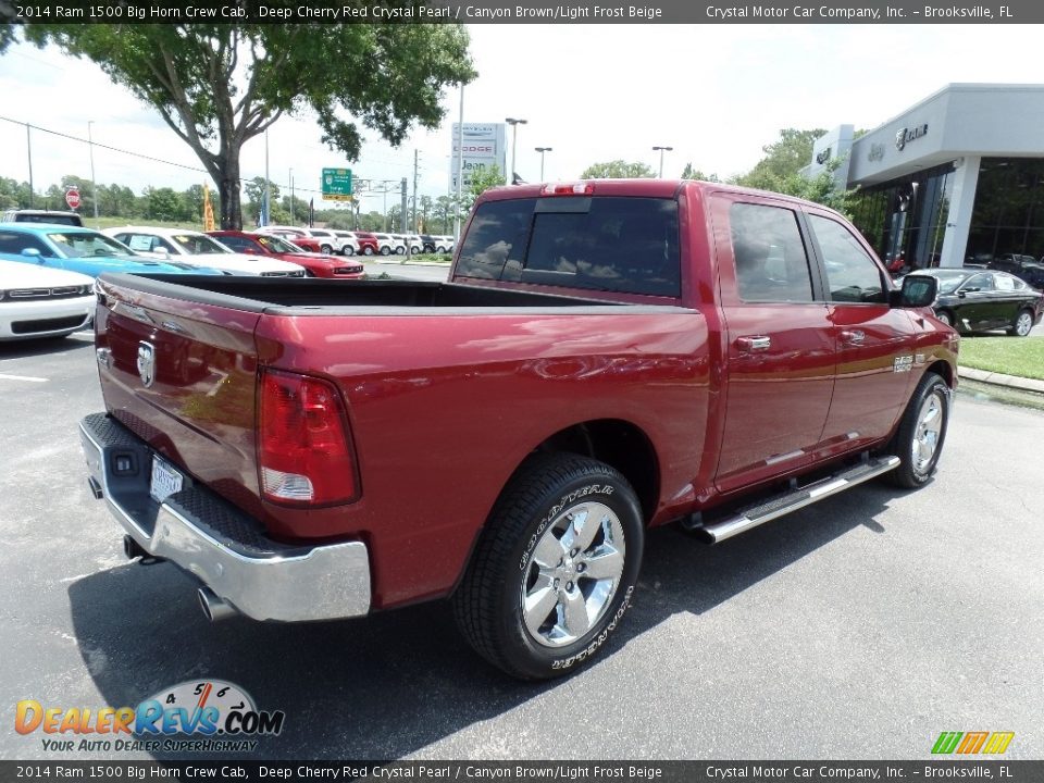 2014 Ram 1500 Big Horn Crew Cab Deep Cherry Red Crystal Pearl / Canyon Brown/Light Frost Beige Photo #8