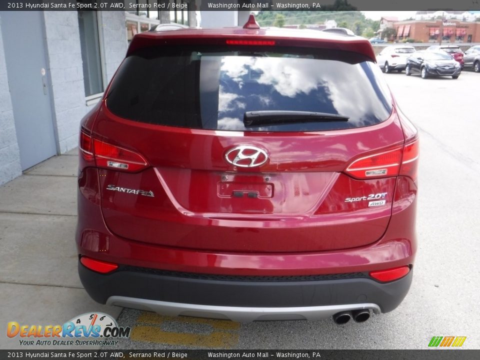 2013 Hyundai Santa Fe Sport 2.0T AWD Serrano Red / Beige Photo #7