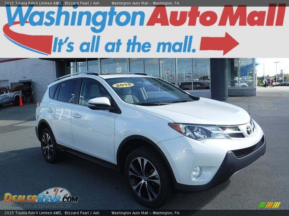 2015 Toyota RAV4 Limited AWD Blizzard Pearl / Ash Photo #1