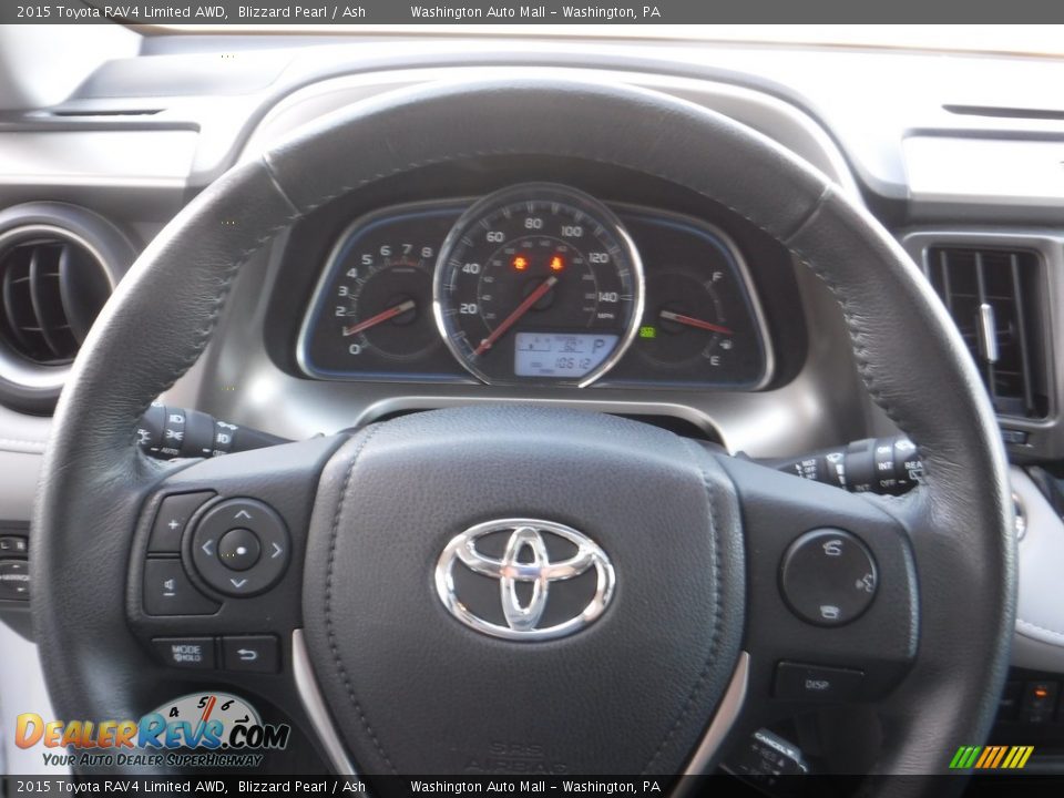 2015 Toyota RAV4 Limited AWD Blizzard Pearl / Ash Photo #19