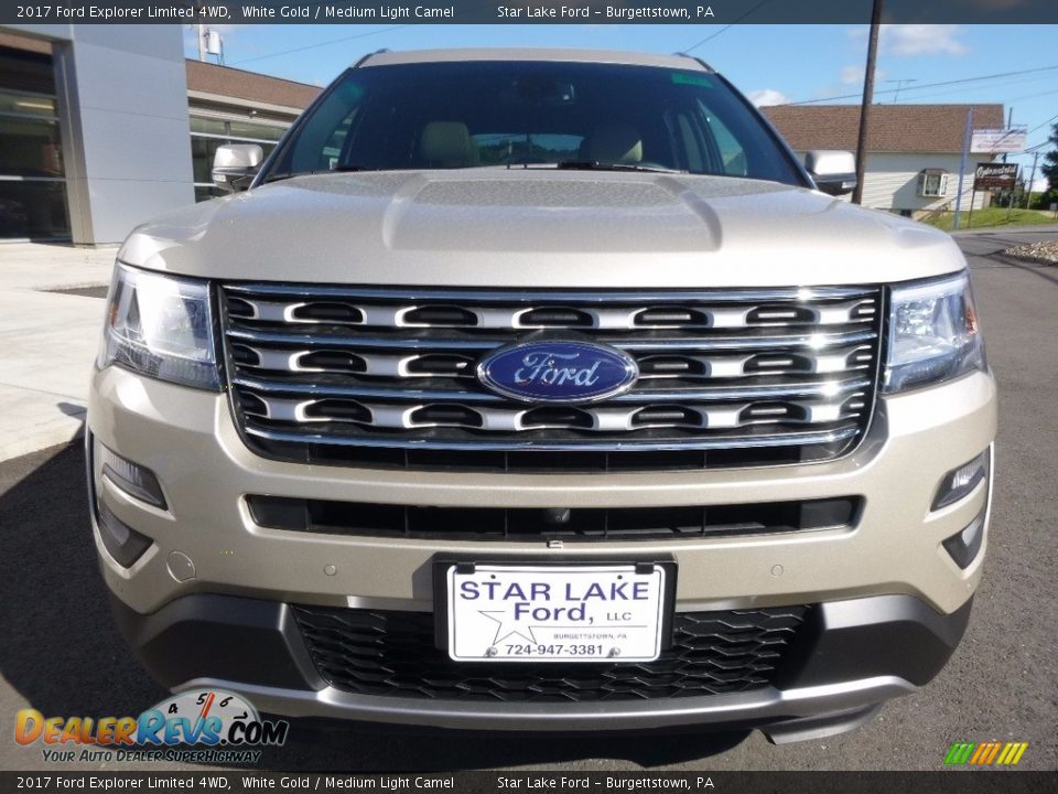 2017 Ford Explorer Limited 4WD White Gold / Medium Light Camel Photo #2