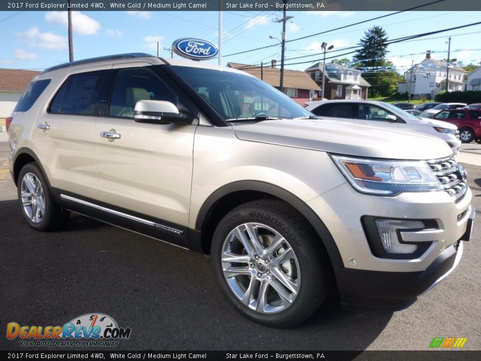 2017 Ford Explorer Limited 4WD White Gold / Medium Light Camel Photo #3