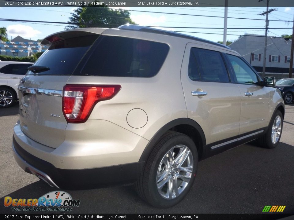 2017 Ford Explorer Limited 4WD White Gold / Medium Light Camel Photo #5