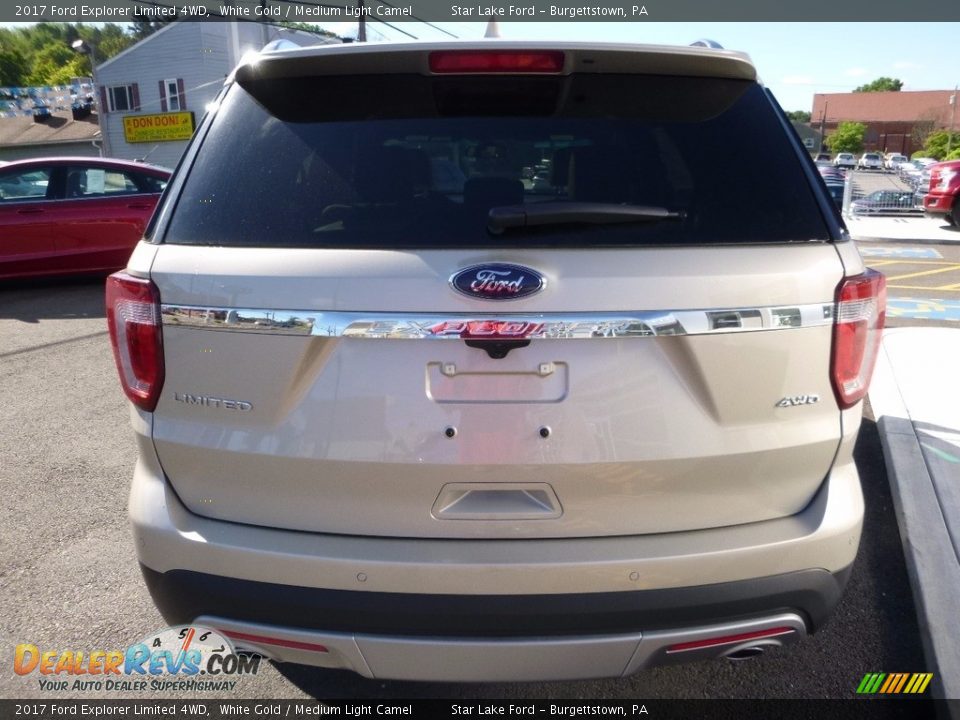 2017 Ford Explorer Limited 4WD White Gold / Medium Light Camel Photo #6