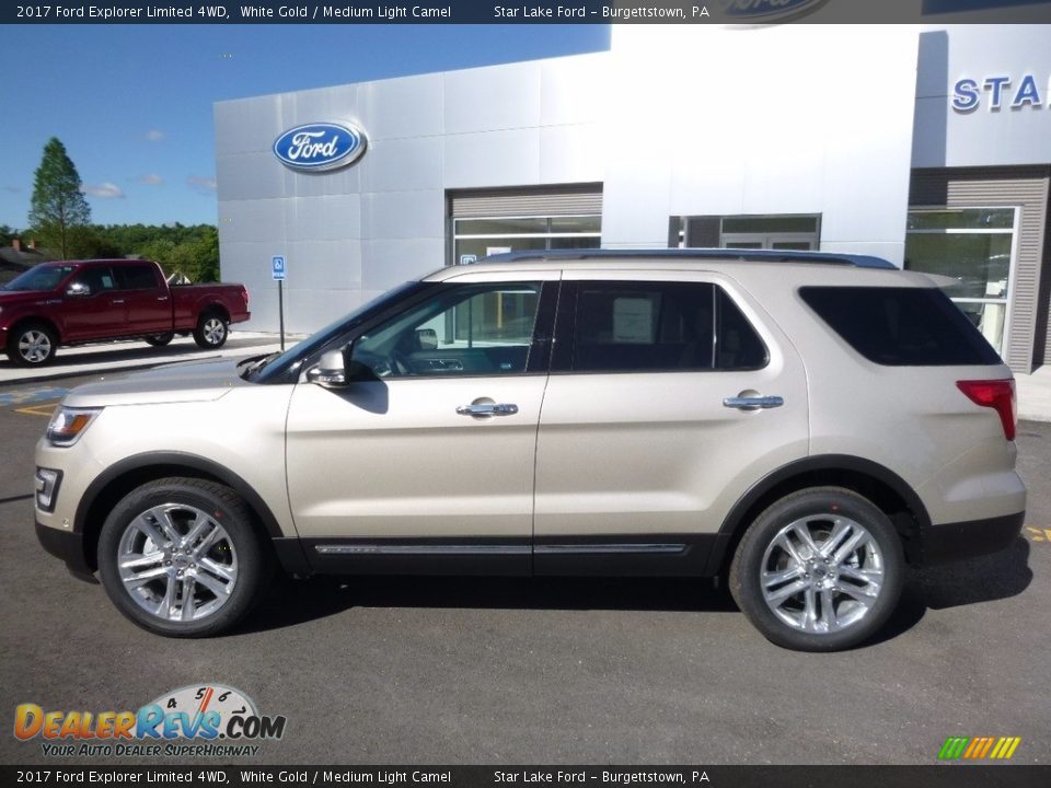 2017 Ford Explorer Limited 4WD White Gold / Medium Light Camel Photo #8