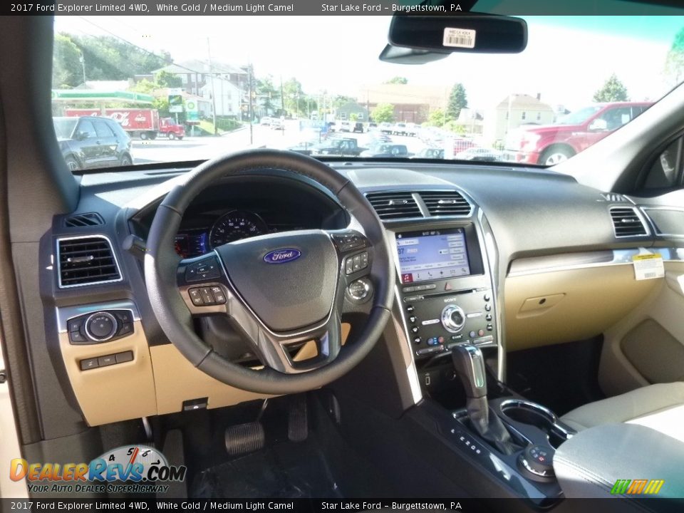 2017 Ford Explorer Limited 4WD White Gold / Medium Light Camel Photo #12