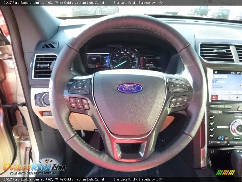 2017 Ford Explorer Limited 4WD White Gold / Medium Light Camel Photo #16