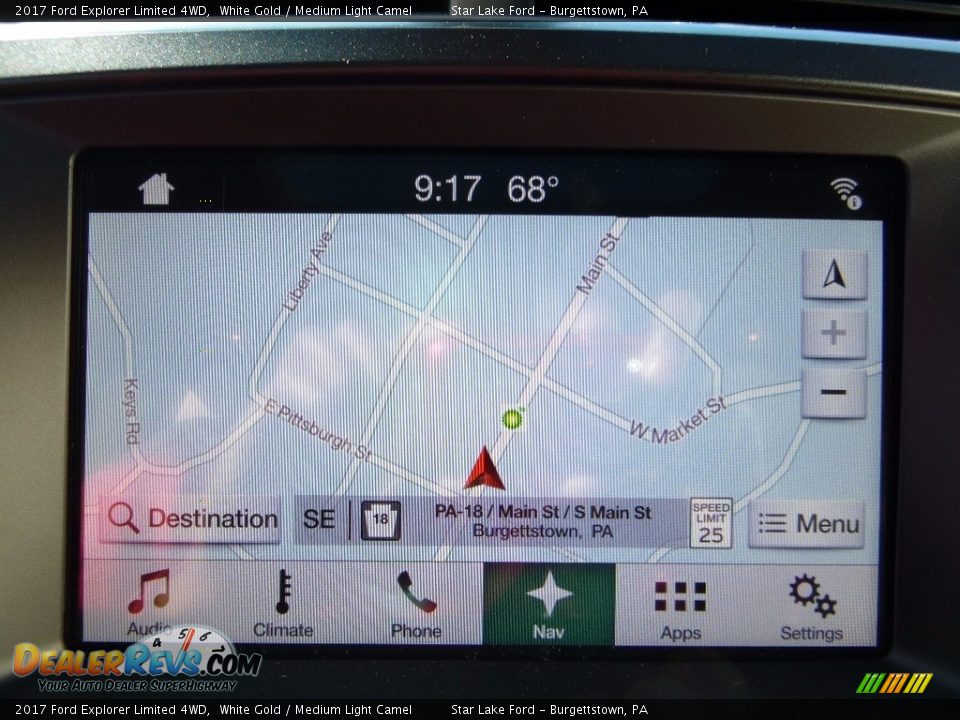 2017 Ford Explorer Limited 4WD White Gold / Medium Light Camel Photo #18