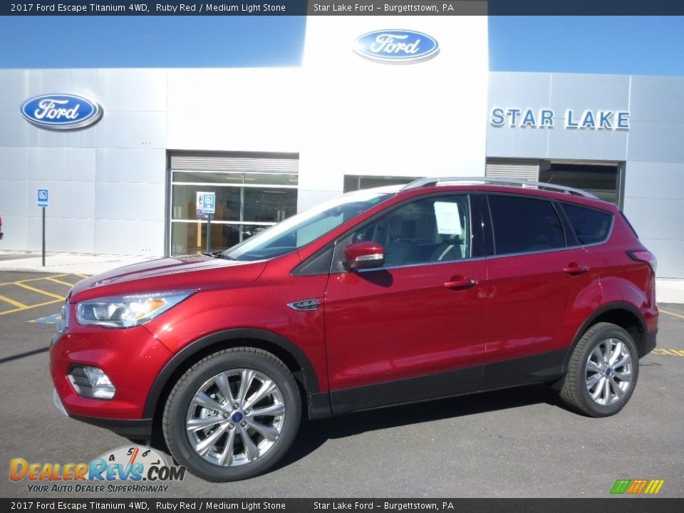 2017 Ford Escape Titanium 4WD Ruby Red / Medium Light Stone Photo #1
