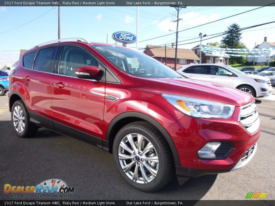 2017 Ford Escape Titanium 4WD Ruby Red / Medium Light Stone Photo #3